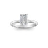 1 Ct Emerald Cut Moissanite & .08 Ctw Diamond Secret Halo Engagement Ring