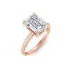 2.5 Ct Emerald Cut Moissanite & .10 Ctw Diamond Secret Halo Engagement Ring