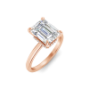 2 Ct Emerald Cut Moissanite & .10 Ctw Diamond Secret Halo Engagement Ring