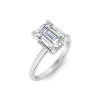 2 Ct Emerald Cut Moissanite & .10 Ctw Diamond Secret Halo Engagement Ring