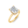 2.10 Ctw Emerald CZ Secret Halo Engagement Ring