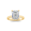 2.10 Ctw Emerald CZ Secret Halo Engagement Ring