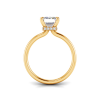 2.10 Ctw Emerald CZ Secret Halo Engagement Ring
