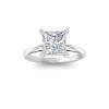 1 Ct Princess Lab Diamond & .06 Ctw Diamond Secret Halo Solitaire Ring
