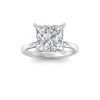3.60 Ct Princess CZ Secret Halo Solitaire Ring