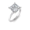 3.60 Ct Princess CZ Secret Halo Solitaire Ring