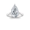 5 Ct Pear Moissanite & .10 Ctw Diamond Secret Halo Solitaire Ring