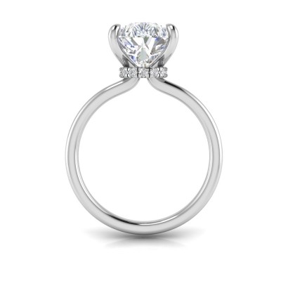 3.60 Ct Pear CZ Secret Halo Solitaire Ring