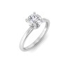 1.25 Ct Round Moissanite & .10 Ctw Diamond Secret Halo Solitaire Ring