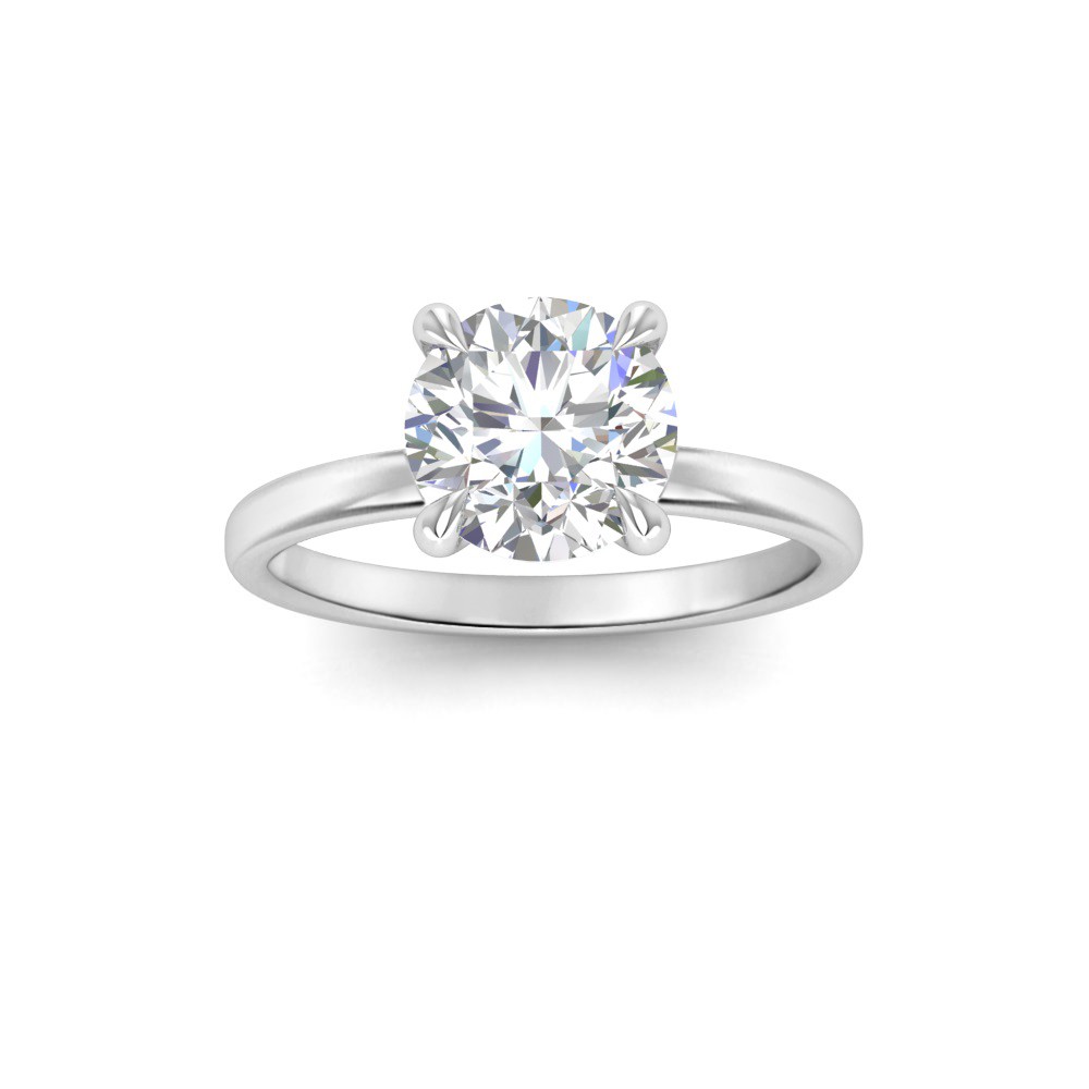 2 Ct Round Lab Diamond & .06 Ctw Diamond Secret Halo Solitaire Ring