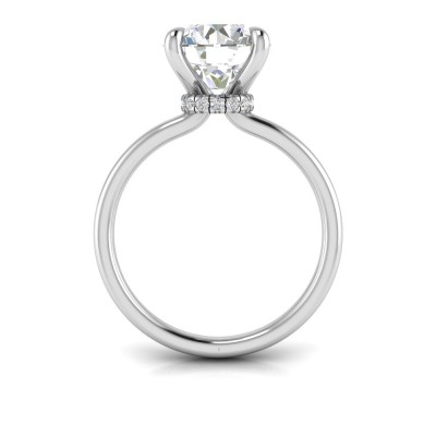 3.60 Ct Round CZ Secret Halo Solitaire Ring
