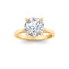 4 Ct Round Lab Diamond & .10 Ctw Diamond Secret Halo Solitaire Ring