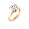 4 Ct Round Lab Diamond & .10 Ctw Diamond Secret Halo Solitaire Ring
