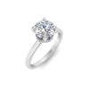 2 Ct Round Moissanite & .10 Ctw Diamond Secret Halo Solitaire Ring