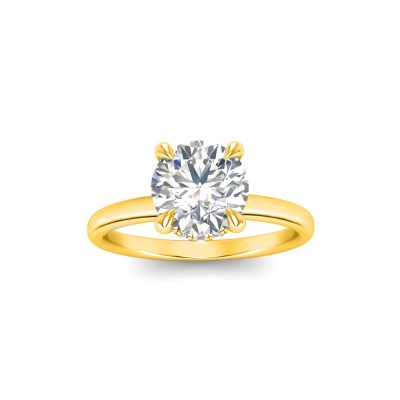 2 Ct Round Lab Diamond & .10 Ctw Diamond Secret Halo Solitaire Ring