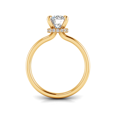 2 Ct Round Lab Diamond & .10 Ctw Diamond Secret Halo Solitaire Ring