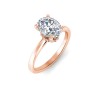 2.06 Ct Oval CZ Secret Halo Solitaire Ring