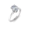 2.5 Ct Oval Lab Diamond & .06 Ctw Diamond Secret Halo Solitaire Ring
