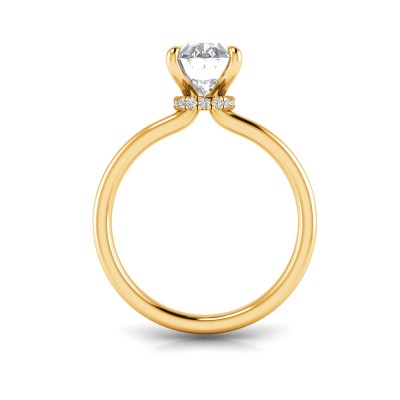 2 Ct Oval Lab Diamond & .06 Ctw Diamond Secret Halo Solitaire Ring
