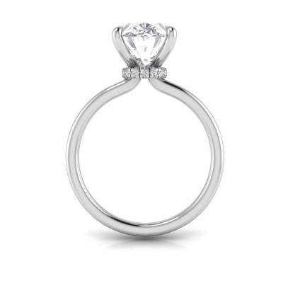 3.60 Ct Oval CZ Secret Halo Solitaire Ring