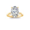 3.5 Ct Oval Lab Diamond & .10 Ctw Diamond Secret Halo Solitaire Ring