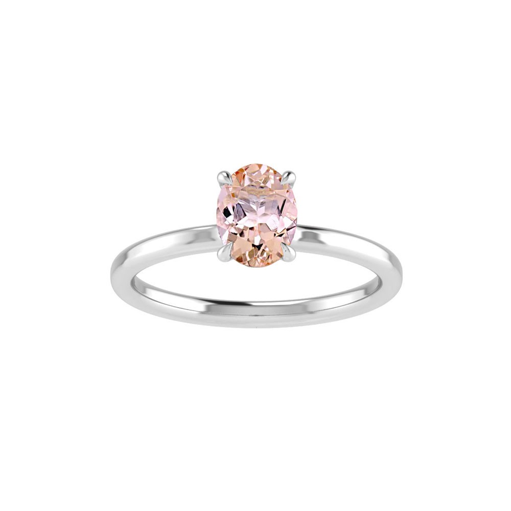 .75 Ct Oval Morganite Solitaire Ring