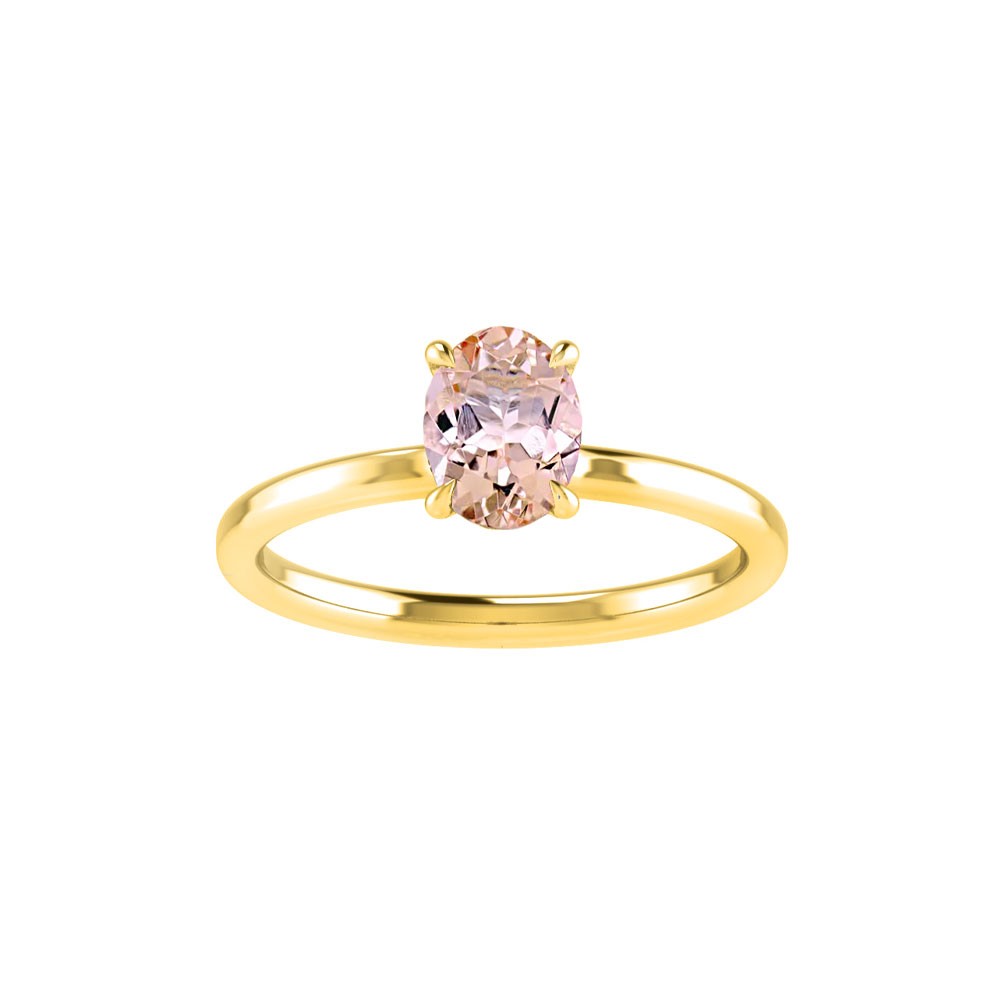 .75 Ct Oval Morganite Solitaire Ring