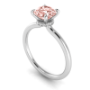 1 Ct Round Morganite & .06 Ctw Diamond Secret Halo Solitaire Ring