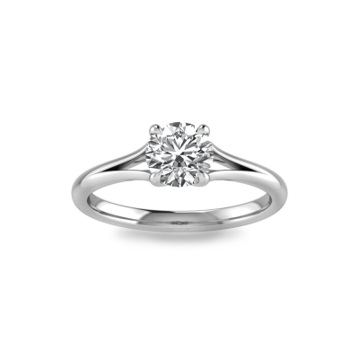 1 Ct Round Moissanite Split Shank Solitaire Ring