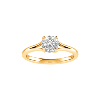 1 Ct Round Lab Diamond Split Shank Solitaire Engagement Ring