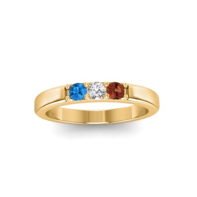 3 Stone Birthstone Ring