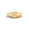 Diamond Sunburst Signet Ring