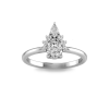 1 Ctw Pear CZ Teardrop Half Halo Engagement Ring