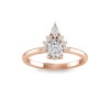 1 Ctw Pear CZ Teardrop Half Halo Engagement Ring