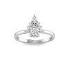 .75 Ct Pear Moissanite & .25 ctw Diamond Teardrop Half Halo Engagement Ring