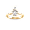 1 Ctw Pear Diamond Teardrop Half Halo Engagement Ring
