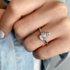 1 Ctw Pear CZ Teardrop Half Halo Engagement Ring