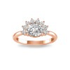 2 Ct Oval CZ Vintage Half Halo Engagement Ring