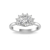 2 Ct Oval Moissanite & 0.33 Ctw Diamond Vintage Half Halo Engagement Ring