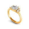 2 Ct Oval Moissanite & 0.33 Ctw Diamond Vintage Half Halo Engagement Ring