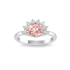 2 Ct Oval Morganite & Diamond Vintage Half Halo Engagement Ring