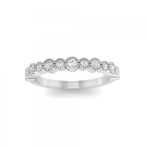 Diamond Milgrain Bezel Stackable Band