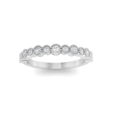 Diamond Milgrain Bezel Stackable Band