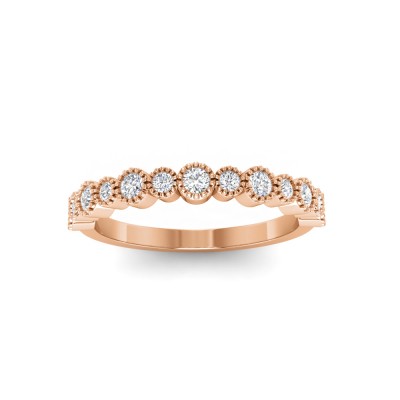 Lab Diamond Milgrain Bezel Stackable Band