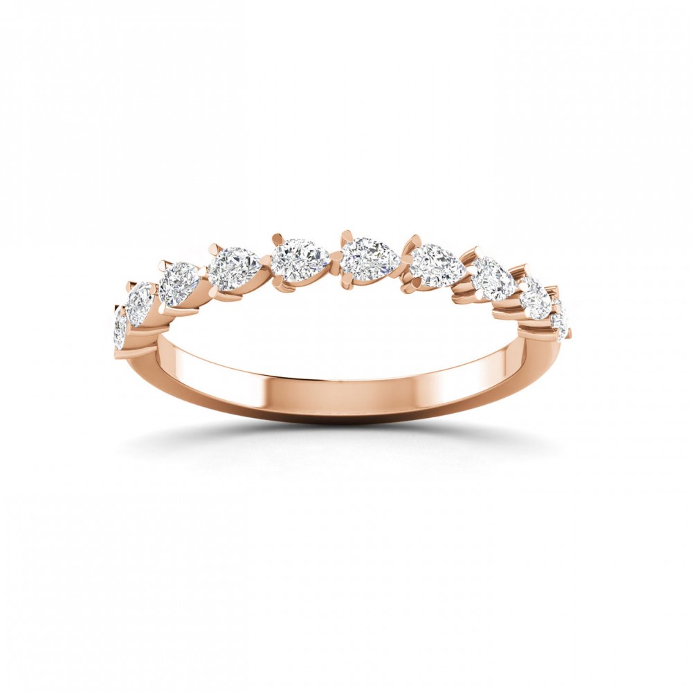 East West Pear Diamond Stackable Band