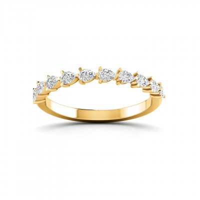 East West Pear Diamond Stackable Band