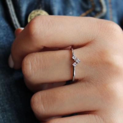 Diamond Trio Stackable Ring