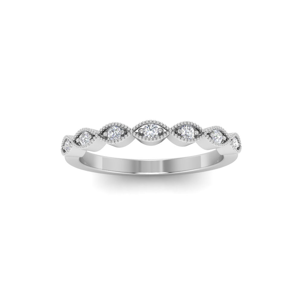 .15 Ctw CZ Infinity Milgrain  Stackable Band