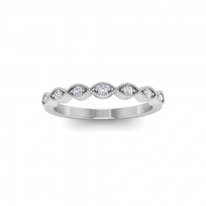 .15 Ctw CZ Infinity Milgrain  Stackable Band