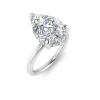 4 Ct Pear Moissanite & .23 Ctw Diamond Hidden Halo Engagement Ring